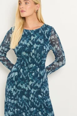 Robe Midi Petite Avec Détails De Coutures En Mesh