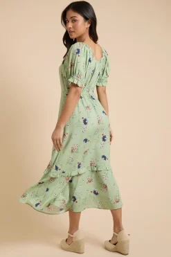 Dorothy Perkins Robe Midi Petite À Col Orné De Dentelle<Femme Toutes Les Robes|Robes Mi-Longues