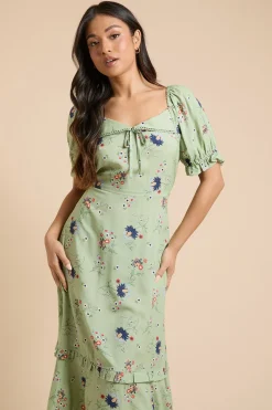 Dorothy Perkins Robe Midi Petite À Col Orné De Dentelle<Femme Toutes Les Robes|Robes Mi-Longues