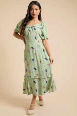 Dorothy Perkins Robe Midi Petite À Col Orné De Dentelle<Femme Toutes Les Robes|Robes Mi-Longues