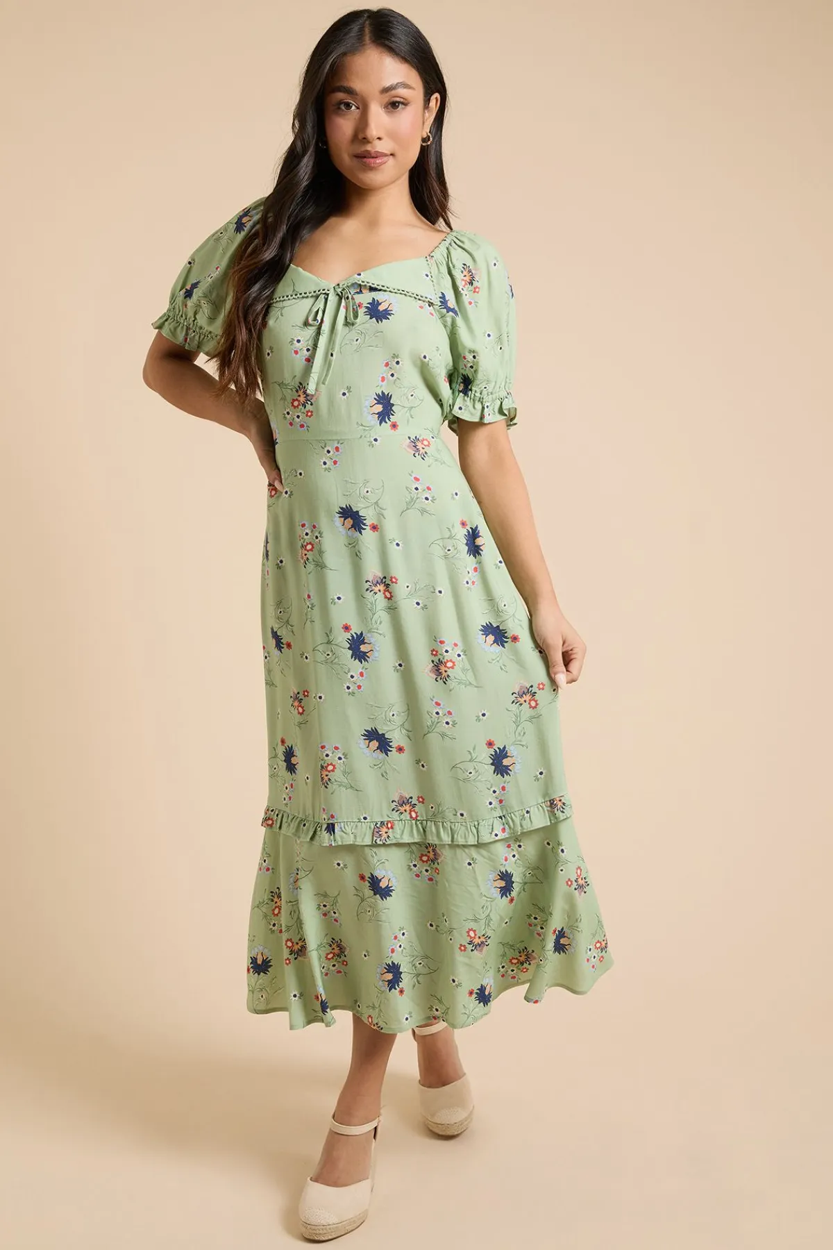Dorothy Perkins Robe Midi Petite À Col Orné De Dentelle<Femme Toutes Les Robes|Robes Mi-Longues