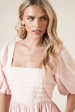 Dorothy Perkins Robe Midi Petite à Corsage Plissé<Femme Toutes Les Robes|Robes Mi-Longues