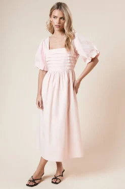 Dorothy Perkins Robe Midi Petite à Corsage Plissé<Femme Toutes Les Robes|Robes Mi-Longues
