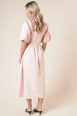 Dorothy Perkins Robe Midi Petite à Corsage Plissé<Femme Toutes Les Robes|Robes Mi-Longues