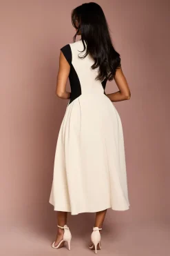 Coast Robe Midi Petite en Crêpe à Blocs de Couleur<Femme Robes|Robes Mi-Longues