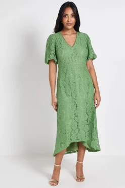 Wallis Robe Midi Petite En Dentelle Avec Ourlet Asymétrique<Femme Toutes Les Robes|Robes Mi-Longues