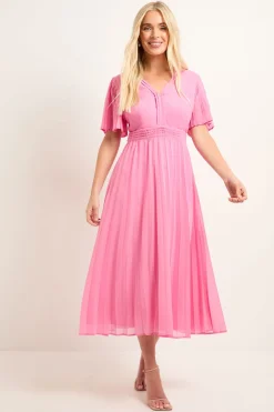 Wallis Robe Midi Petite en Mousseline à Manches Plissées<Femme Toutes Les Robes|Robes Mi-Longues