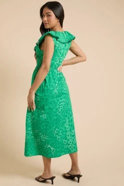 Dorothy Perkins Robe Midi Petite À Imprimé Avec Détails En Dentelle Et Col À Volants<Femme Robes Mi-Longues|Satin Et Dentelle