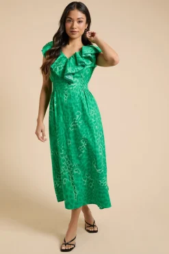 Dorothy Perkins Robe Midi Petite À Imprimé Avec Détails En Dentelle Et Col À Volants<Femme Robes Mi-Longues|Satin Et Dentelle