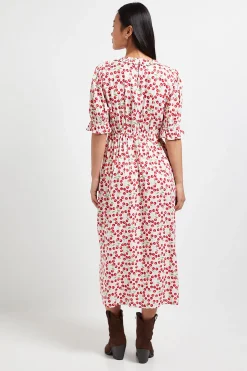 Dorothy Perkins Robe Midi Petite À Imprimé Cerises Avec Encolure Carrée, Détails À Volants Et Manches Bouffantes<Femme Robes|Robes Mi-Longues