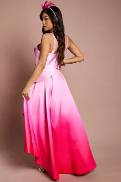 Coast Robe Midi Petite Lisa Tan À Imprimé Floral 3d Effet Ombré<Femme Robes|Robes Mi-Longues