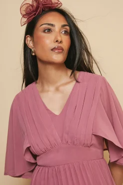 Wallis Robe Midi Petite à Manches Cape Plissées<Femme Toutes Les Robes|Robes D’Automne