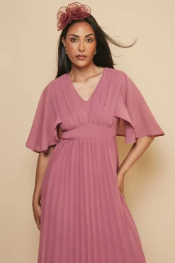 Wallis Robe Midi Petite à Manches Cape Plissées<Femme Toutes Les Robes|Robes D’Automne