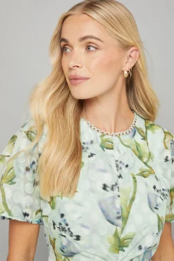 Wallis Robe Midi Petite à Manches Cape en Jacquard Floral<Femme Robes|Robes Mi-Longues