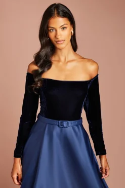 Coast Robe Midi Petite À Manches Longues Col Bardot Et Jupe Évasée<Femme Robes Mi-Longues|Robes À Manches Longues