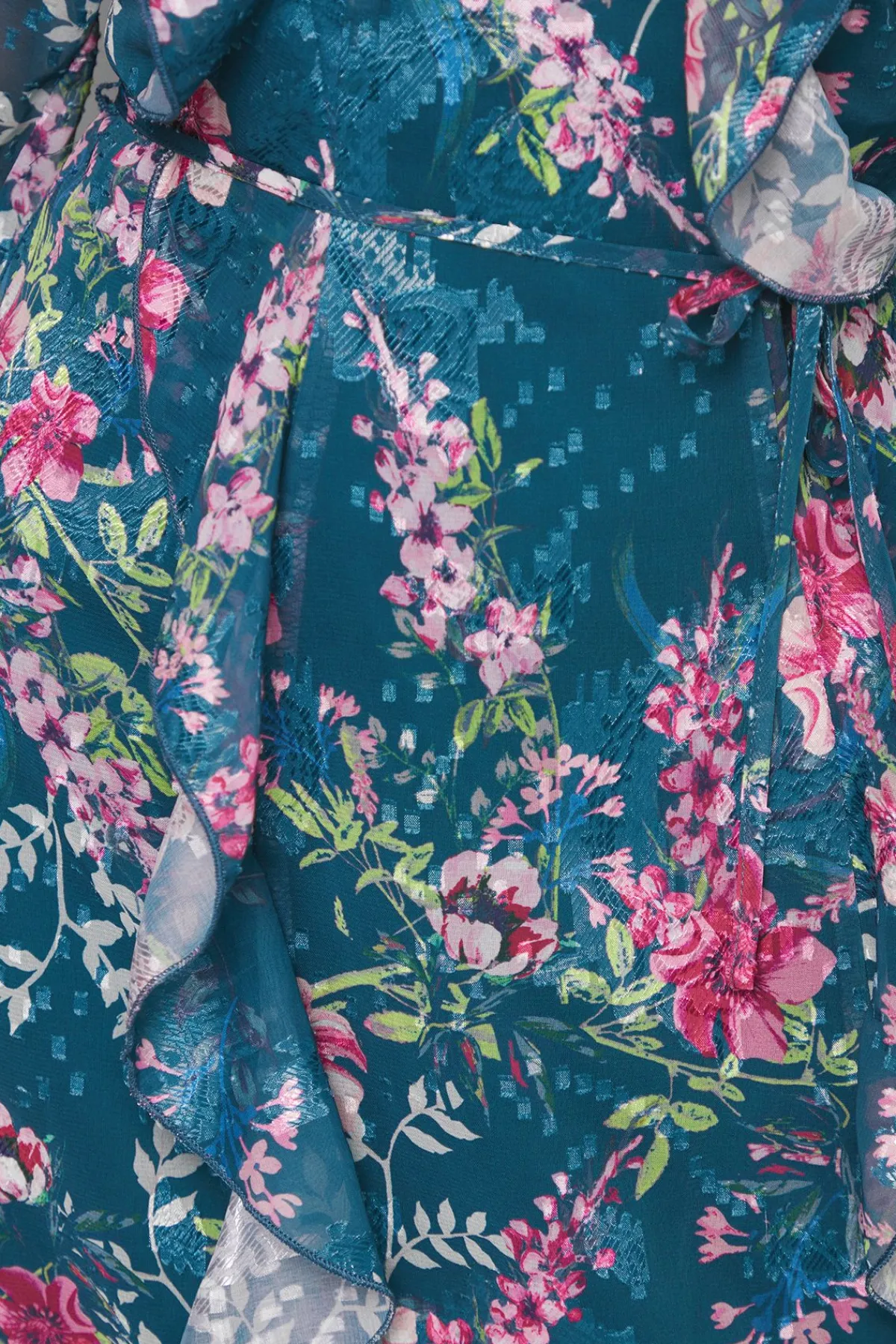 Wallis Robe Midi Petite à Motifs Floraux avec Volants et Ceinture<Femme Robes|Robes À Manches Longues