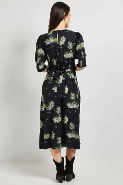 Robe Midi Petite À Poignets Froncés