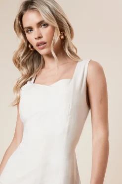 Robe Midi Petite à Taille Basse et Bretelles