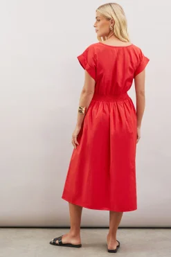 Robe Midi Petite À Taille Froncée