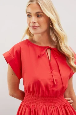 Robe Midi Petite À Taille Froncée