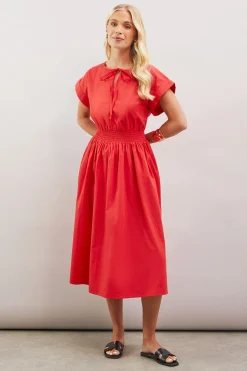 Robe Midi Petite À Taille Froncée