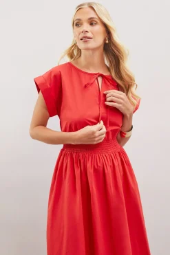 Robe Midi Petite À Taille Froncée