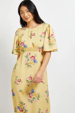Dorothy Perkins Robe Midi Petite À Taille Froncée Et Manches Papillon<Femme Toutes Les Robes|Robes Mi-Longues