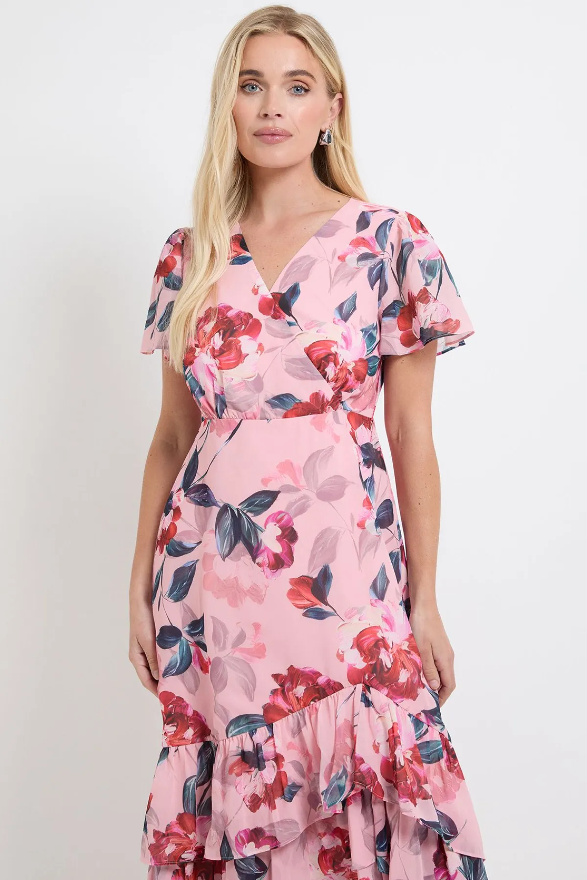 Wallis Robe Midi Petite À Volants Et Imprimé Floral<Femme Robes|Robes Mi-Longues