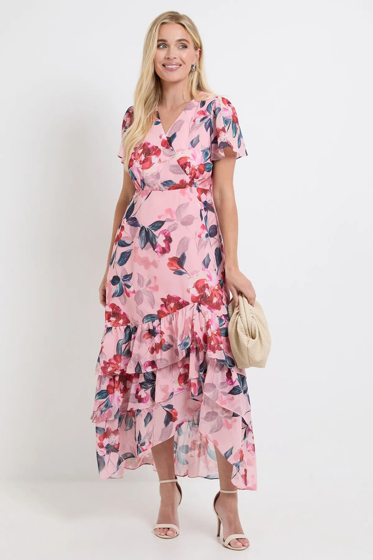 Wallis Robe Midi Petite À Volants Et Imprimé Floral<Femme Robes|Robes Mi-Longues