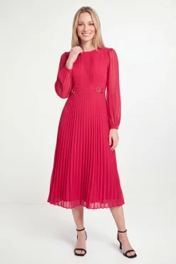 Robe Midi Plissée Avec Boucle Petite
