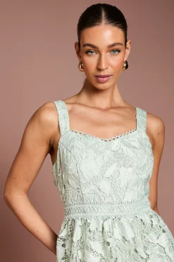 Coast Robe Midi Plissée Avec Détail Péplum En Dentelle<Femme Toutes Les Robes|Robes Mi-Longues