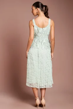 Coast Robe Midi Plissée Avec Détail Péplum En Dentelle<Femme Toutes Les Robes|Robes Mi-Longues