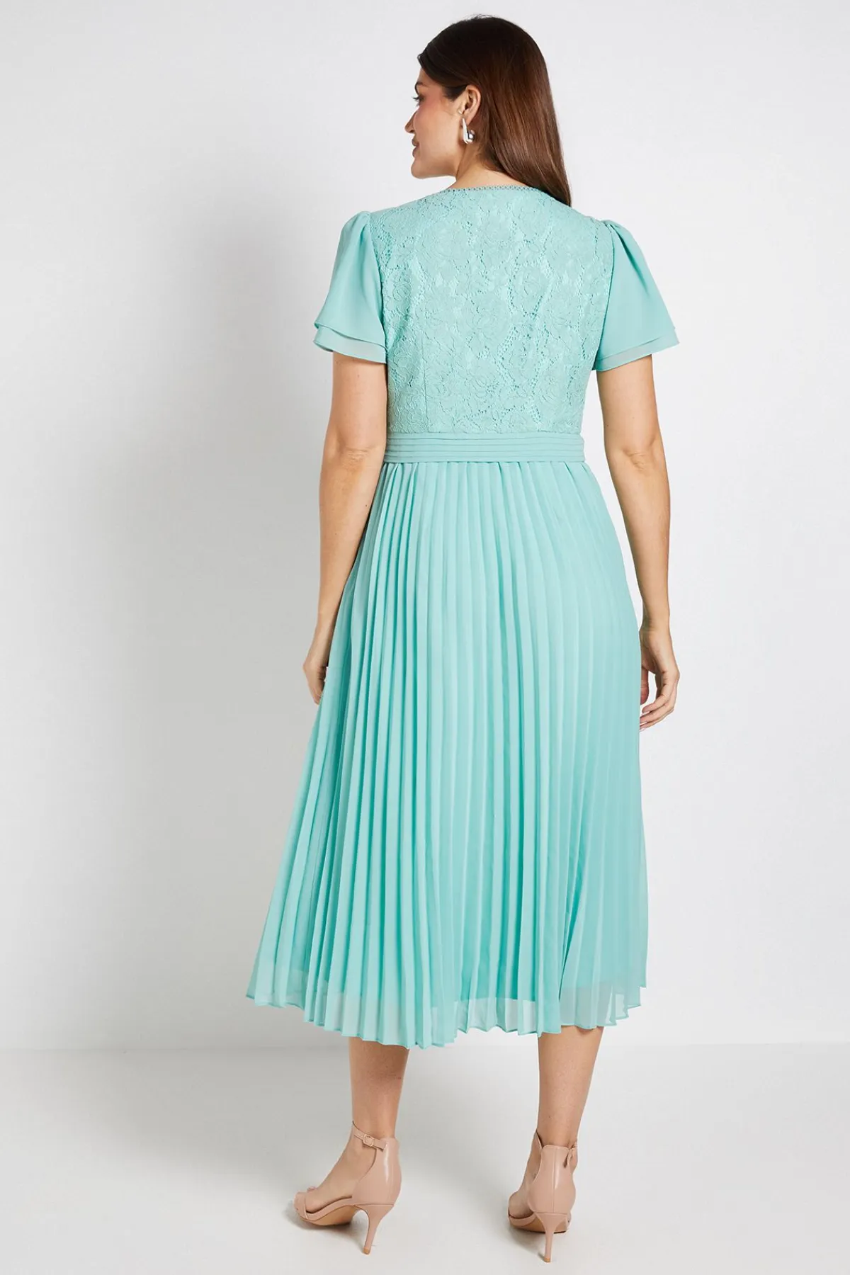 Wallis Robe Midi Plissée Avec Détails En Dentelle<Femme Toutes Les Robes|Robes Mi-Longues