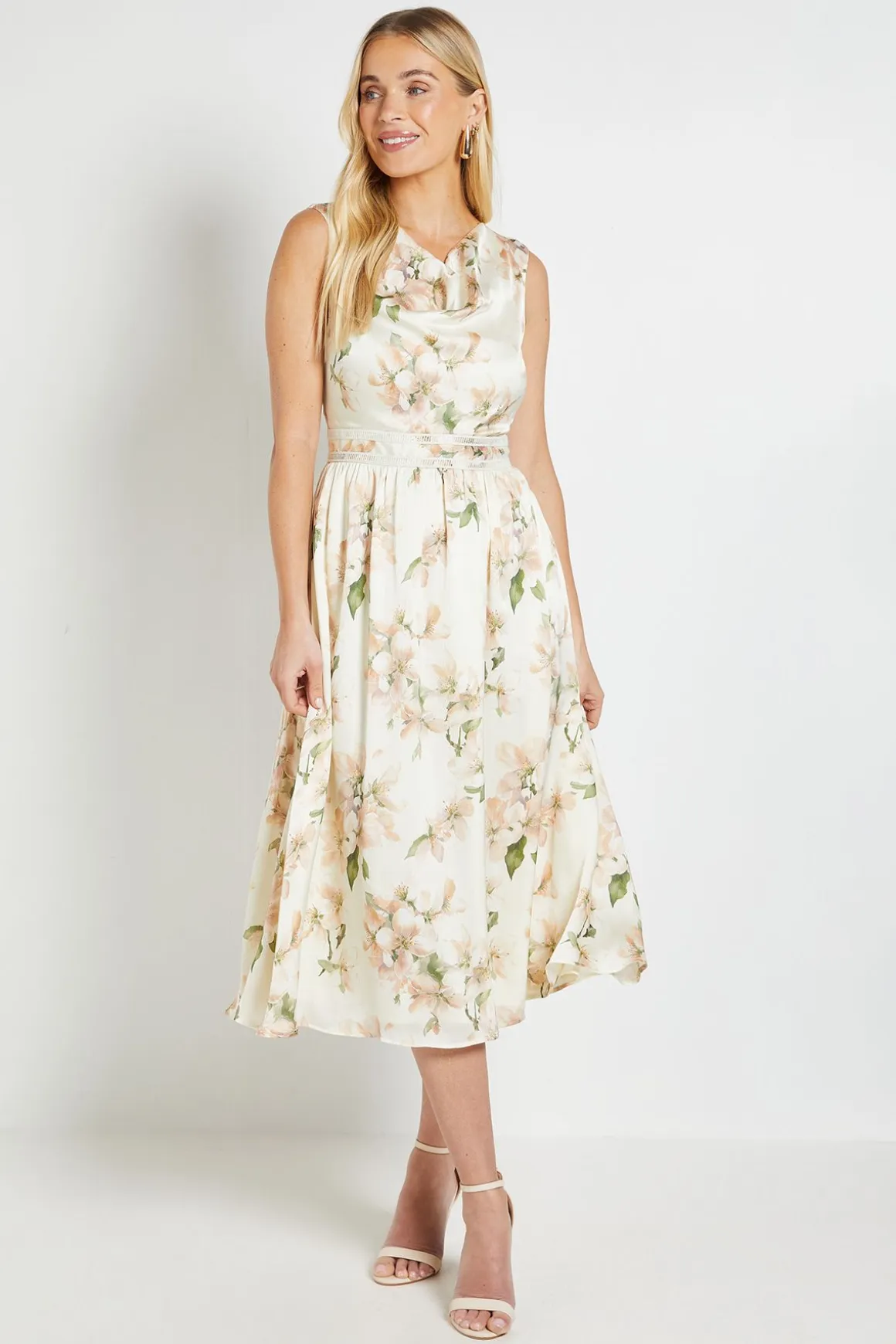 Robe Midi Plissée À Col Bénitier En Crêpe Petite Taille