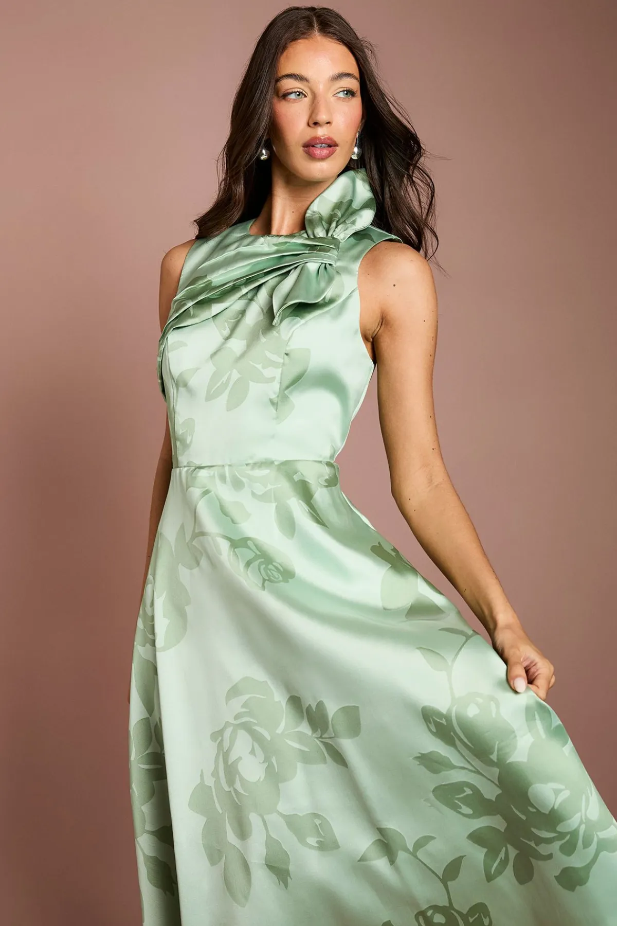 Coast Robe Midi Plissée À Détail Nœud<Femme Toutes Les Robes|Robes Mi-Longues
