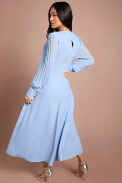 Coast Robe Midi Plissée En Crêpe À Manches Longues Petite<Femme Toutes Les Robes|Robes Mi-Longues