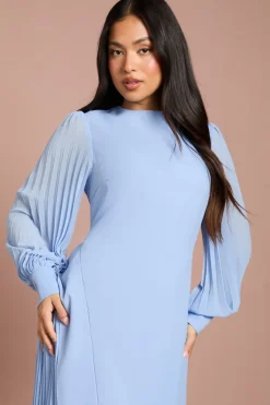 Coast Robe Midi Plissée En Crêpe À Manches Longues Petite<Femme Toutes Les Robes|Robes Mi-Longues