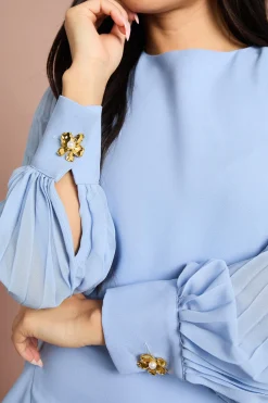 Coast Robe Midi Plissée En Crêpe À Manches Longues Petite<Femme Toutes Les Robes|Robes Mi-Longues
