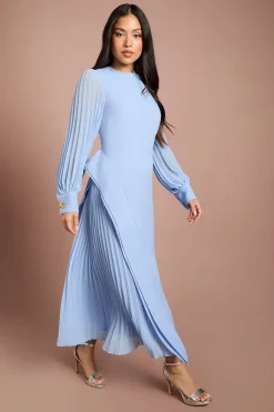 Coast Robe Midi Plissée En Crêpe À Manches Longues Petite<Femme Toutes Les Robes|Robes Mi-Longues