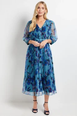 Wallis Robe Midi Plissée En Mesh Avec Détail Torsadé À La Taille Petite<Femme Robes|Robes Mi-Longues