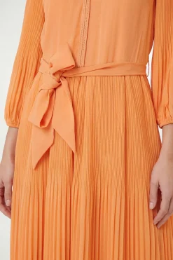 Robe Midi Plissée En Mousseline Avec Détail Tressé Petite Taille