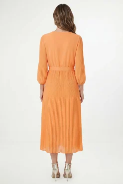 Robe Midi Plissée En Mousseline Avec Détail Tressé Petite Taille