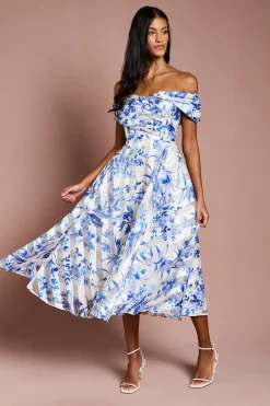 Coast Robe Midi Plissée en Organza à Rayures Petites<Femme Toutes Les Robes|Robes Mi-Longues