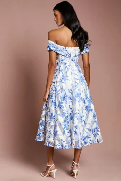 Coast Robe Midi Plissée en Organza à Rayures Petites<Femme Toutes Les Robes|Robes Mi-Longues