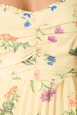 Oasis Robe Midi Plissée à Fleurs avec Bretelles Nouées Petite Taille<Femme Robes Mi-Longues|Robes