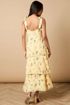 Oasis Robe Midi Plissée à Fleurs avec Bretelles Nouées Petite Taille<Femme Robes Mi-Longues|Robes