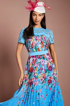 Coast Robe Midi Plissée Imprimée En Dentelle Lisa Tan<Femme Toutes Les Robes|Robes Mi-Longues
