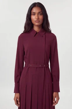 KarenMillen Robe Midi Plissée À Kilt En Crêpe Ajustée<Femme Toutes Les Robes|Robes Mi-Longues