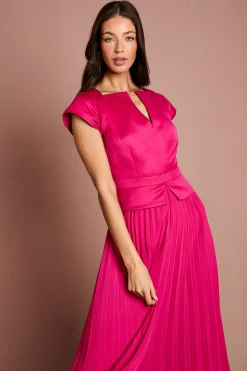Coast Robe Midi Plissée À Manches Courtes Pour Invitée De Mariage<Femme Robes Mi-Longues|Robes