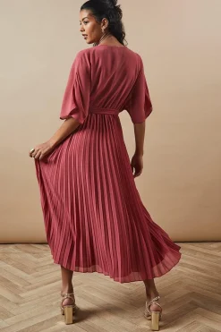 Oasis Robe Midi Plissée à Manches Kimono Petite Occasion<Femme Robes Mi-Longues|Robes